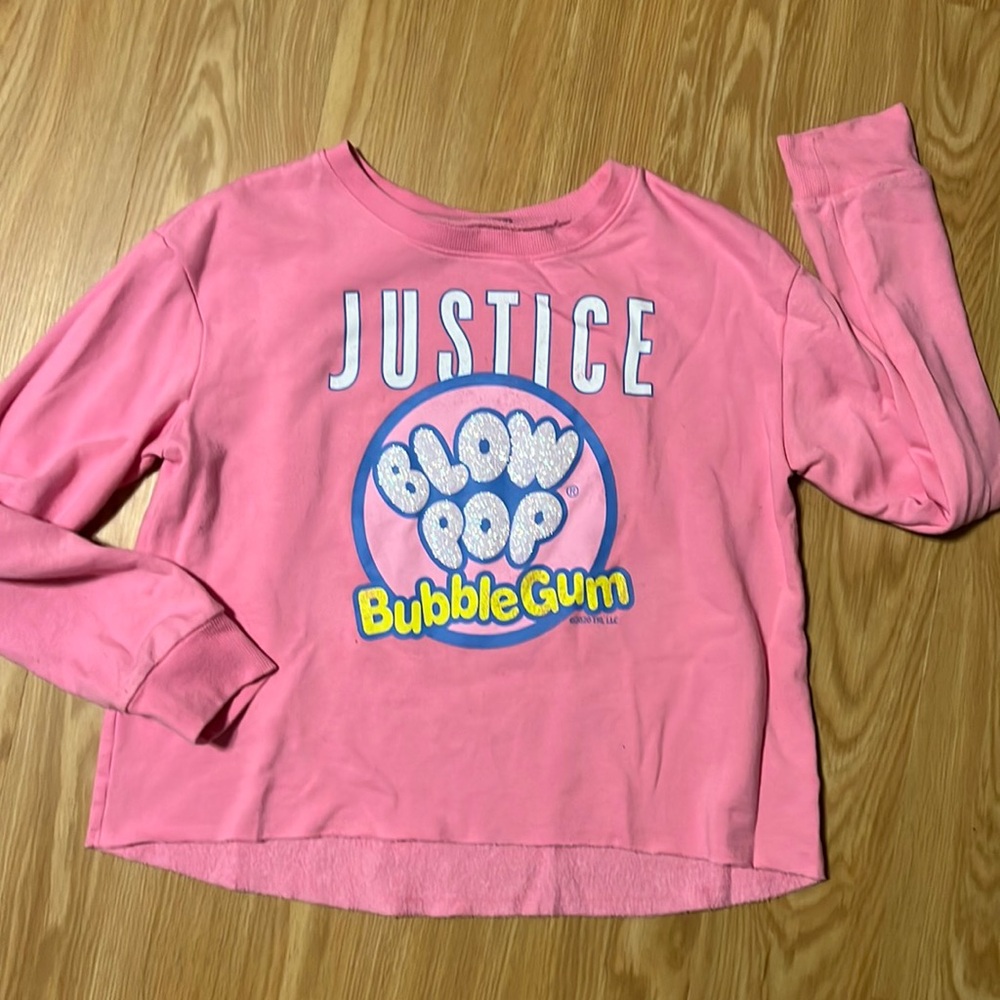 Justice Bubble Gum Sweatshirt, Size XL 16/18